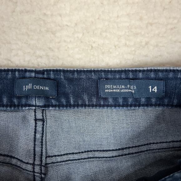 J Jill Womens Size 14 Premium Flex High Rise Denim Legging Deep Marine Wash Blue - Picture 7 of 10